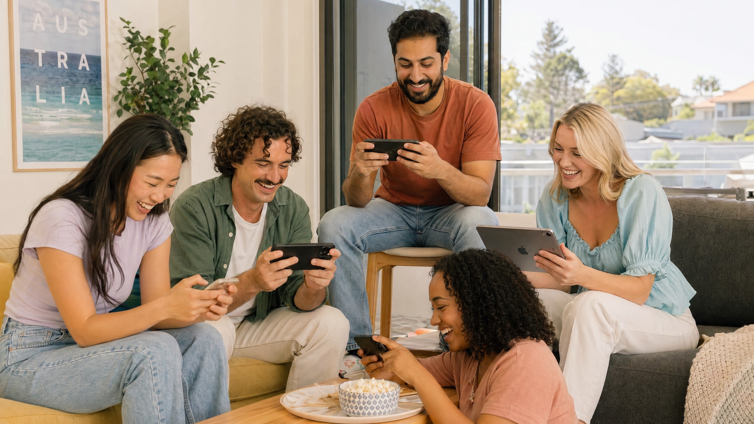 Australians enjoying social games together